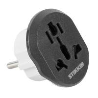 Адаптер-переходник для евровилки с/з, ультраплоский, Stekker ADP16-06-20, 250В, 16A, IP20, серый/белый 49140