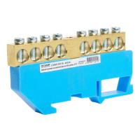 Шина"N" на изоляторе Stekker 8*12 на DIN-рейку 8 выводов, синий, LD555-812-8 49539