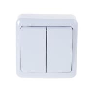 Выключатель двойной Lezard Viola белый 751-0200-101