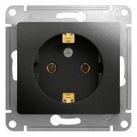 Розетка 2К+З Systeme Electric Glossa 16A 250V антрацит GSL000743