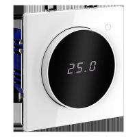 Терморегулятор электронный Voltum S70 с индикацией и датчиком, для теплого пола, (белый глянцевый) VLS070101