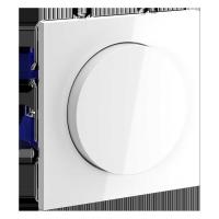 Светорегулятор встраиваемый Voltum S70 поворотно-нажимной 600 Вт, (белый глянцевый) VLS070301