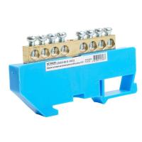 Шина"N" на изоляторе Stekker 6*9 на DIN-рейку 8 выводов, синий, LD555-69-8 49532
