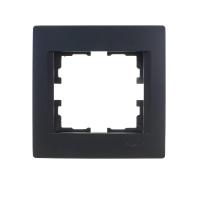 Рамка 1-ая горизонтальная Lezard Karina черная 707-4200-146