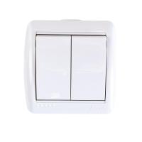 Выключатель двойной Lezard Nata белый 710-0200-101