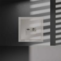 Розетка телевизионная встраиваемая S70 TV+RJ45 кат. 6, (кашемир) Voltum VLS060703