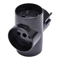 Разветвитель сетевой 3-местный б/з Stekker ADP10-15-20, 250В, 10A, IP20, черный 39001