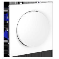 Светорегулятор встраиваемый Voltum S70 поворотно-нажимной 600 Вт, (белый матовый) VLS070302