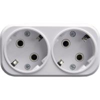Разветвитель сетевой 2-местный с/з Stekker ADP16-22-20 250V, 16A, ABS огнеустойчивый пластик, белый 39023