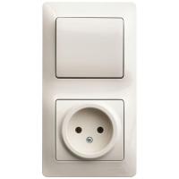 Блок розетка 2К -выключатель Systeme Electric Glossa бежевый GSL000260