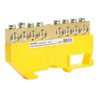 Шина "PE" Stekker на изоляторе 8*12 на DIN-рейку 8 выводов, желтый, LD555-812-8 49553