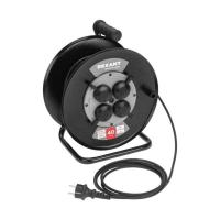 Удлинитель силовой КГ на катушке 4 гнезда, с/з, 40м, 3х1,5мм?, IP44 c защитными крышками, металлическая катушка REXANT 13-5012