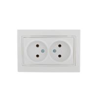 Розетка 2-ая без зазем. Lezard Mira белая с бел. вст. 701-0202-128