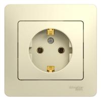 Розетка 2К+З Systeme Electric Glossa 16A 250V бежевая GSL000242