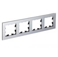 Рамка 4-постовая Systeme Electric AtlasDesign Nature серебро ATN312104
