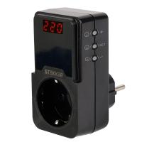 Реле напряжения для розетки регулируемое Stekker VPR-200B, 230В,16A,черный 50690