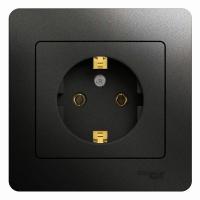 Розетка 2К+З Systeme Electric Glossa 16A 250V антрацит GSL000742