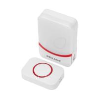 Беспроводной дверной звонок c цифровым кодированием переливающийся 38 мелодий 150м IP44 (белый/красный) REXANT 73-0016