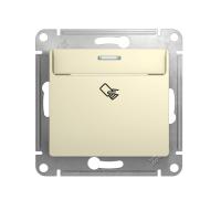 Выключатель одноклавишный карточный Systeme Electric Glossa 10A 250V бежевый GSL000269