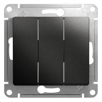 Выключатель трехклавишный Systeme Electric Glossa 10A 250V антрацит GSL000731