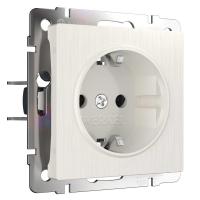 Розетка с заземлением и шторками Werkel перламутровый рифленый W1171113 4690389161032