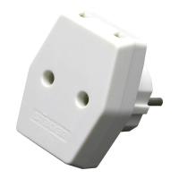 Разветвитель сетевой 3-местный компактный б/з Stekker ADP10-16-20, 250В, 10A, IP20, белый 39006