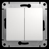 Выключатель двухклавишный Systeme Electric Glossa 10A 250V белый GSL000151