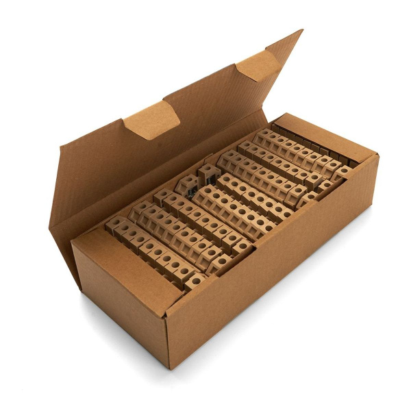 Зажим наборный изолированный (винтовой) ЗНИ - 6,0 (JXB 6), бежевый Stekker 39935