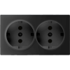 Розетка Werkel двойная с заземлением черный матовый W1172008 4690389156922
