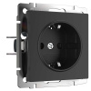 Розетка с заземлением Werkel черный матовый W1171008 4690389156878