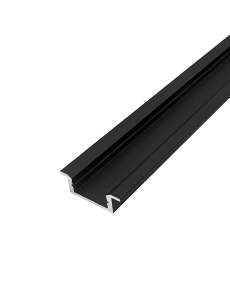 Встраиваемый алюминиевый профиль 2000*7*15 (черный с заглушками)