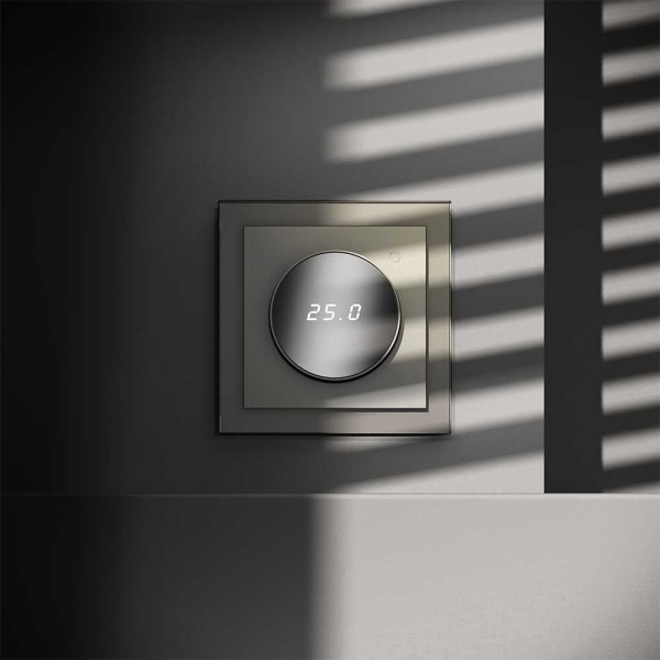 Терморегулятор электронный Voltum S70 с индикацией и датчиком, для теплого пола, (шелк) VLS070104