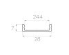 Накладной алюминиевый профиль 07*28*2000