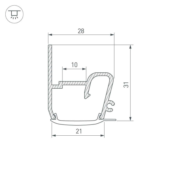 Профиль Arlight Stretch-S-20-Wall-Side-2000 040701
