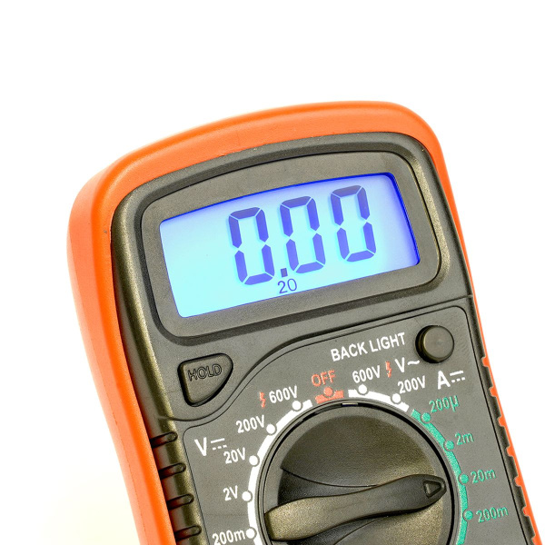 Мультиметр цифровой, 1999 отсчетов, батарея крона, ручная регулировка, черный/красный Stekker MTM MAS830L 49994