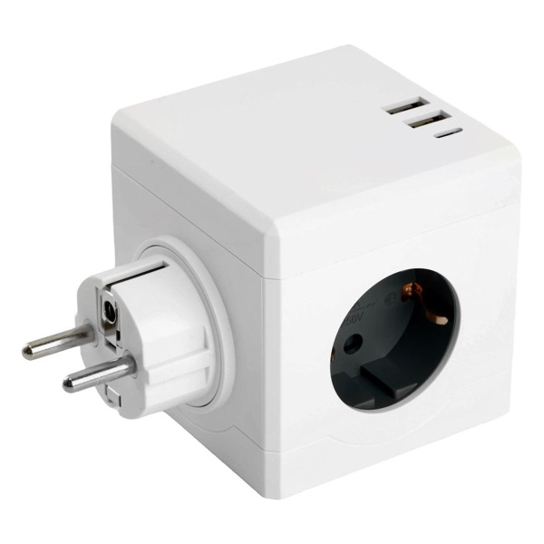 Разветвитель сетевой Stekker 3гн с/з 2хUSB A+Type C ADP16-33-21 49231