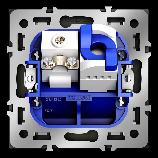 Розетка телевизионная встраиваемая S70 TV+RJ45 кат. 6, (сталь) Voltum VLS060705