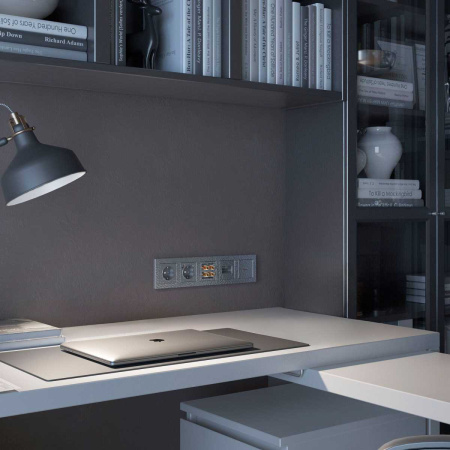 Акустическая розетка Werkel Hammer х4 серебряный W1285006 4690389163111