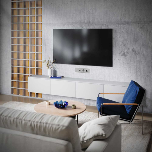 Розетка телевизионная встраиваемая S70 TV+RJ45 кат. 6, (кашемир) Voltum VLS060703