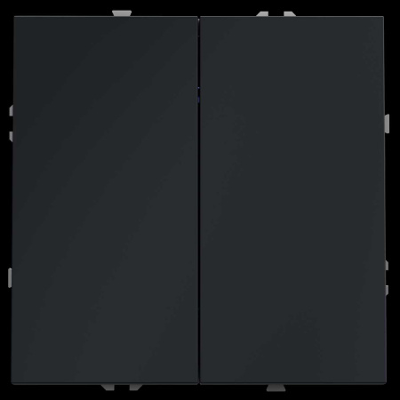 Перекрестный переключатель встраиваемый Voltum S70 двуклавишный 10А графит VLS020507