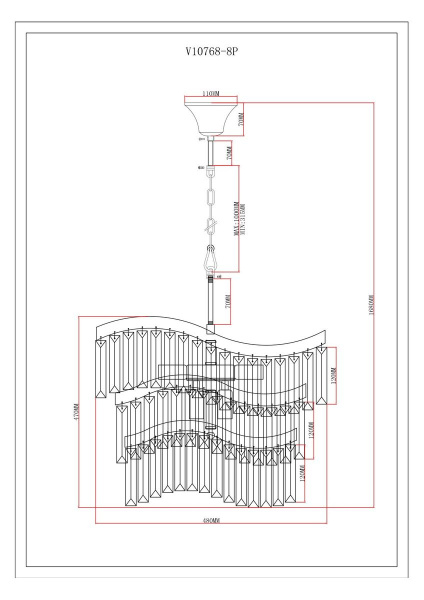 Подвесная люстра Moderli Wave V10768-8P