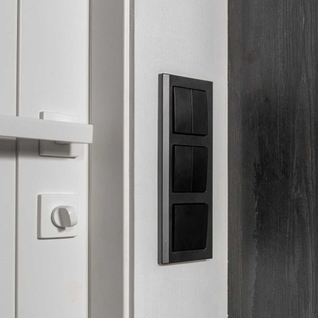 Выключатель Werkel двухклавишный проходной черный матовый W1122008 4690389156724