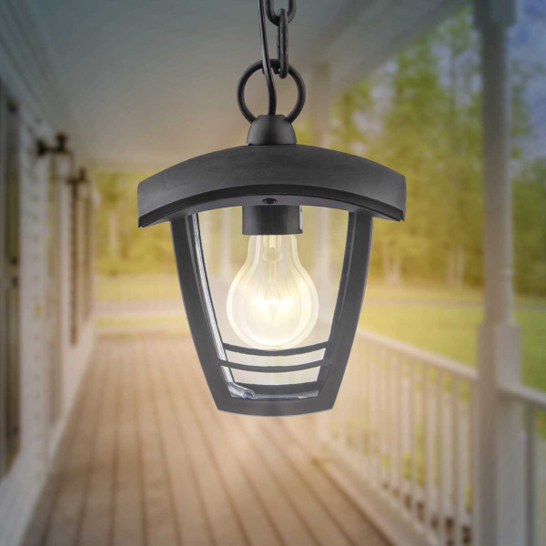 Садово-парковый светильник ЭРА «Марсель» НСУ 07-40-001 черный 4-гранный подвесной IP44 Е27 max60Вт Б0051193