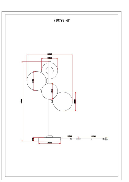 Настольная лампа Moderli Renny V10798-4T