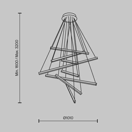 Подвесной светодиодный светильник Maytoni Line MOD016PL-L96GK