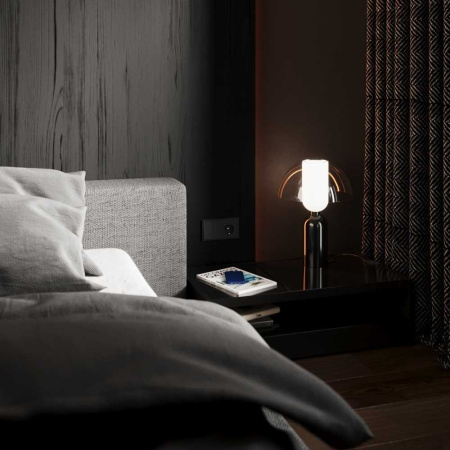 Перекрестный переключатель встраиваемый Voltum S70 двуклавишный 10А графит VLS020507