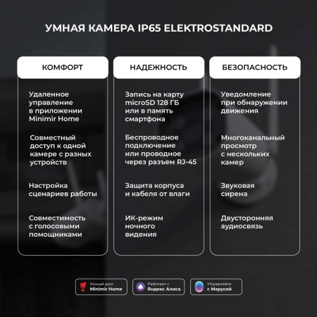 Умная видеокамера белая IP65 Elektrostandard 76500/01 a069150
