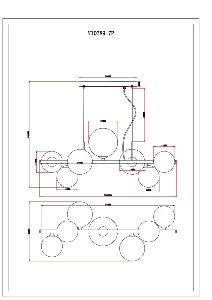 Подвесная люстра Moderli Renny V10789-7P
