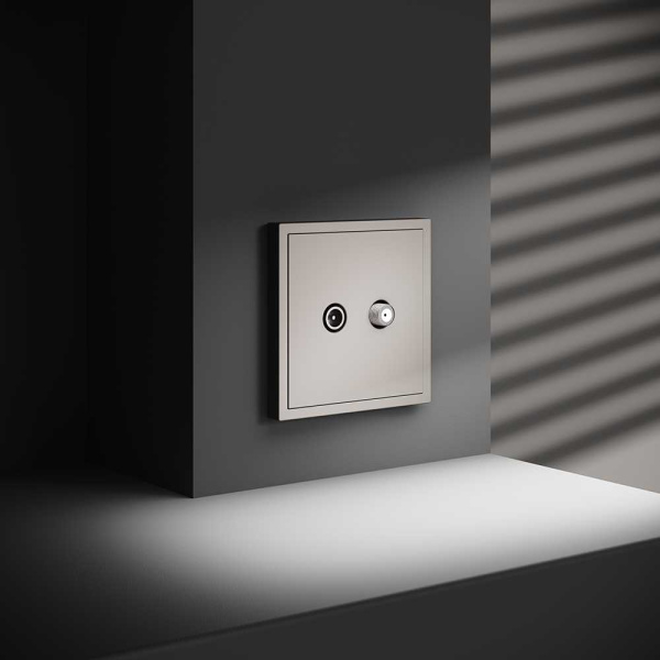 Розетка телевизионнная встраиваемая Voltum S70 оконечная TV+SAT, (кашемир) VLS060403