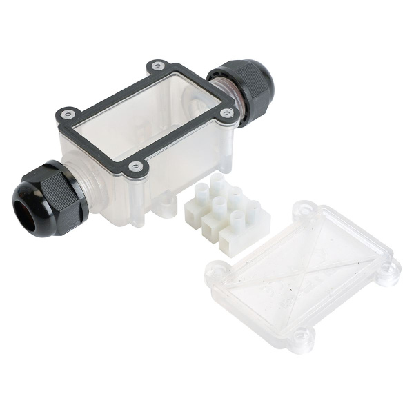 Коробка распределительная LD536 водонепроницаемая на 2 выхода, 450V, 115х53х36, прозрачный 50128